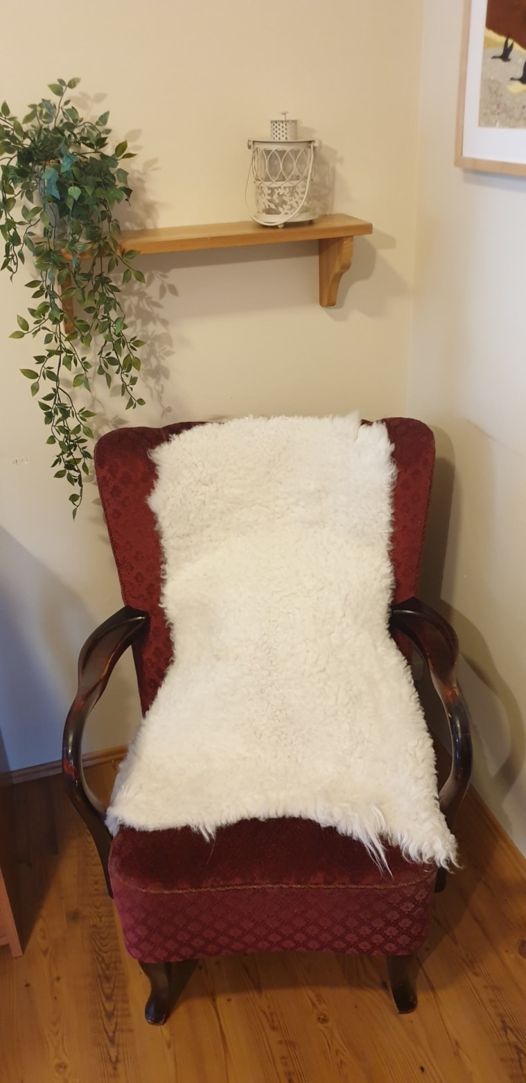 White lambskin for baby carriage